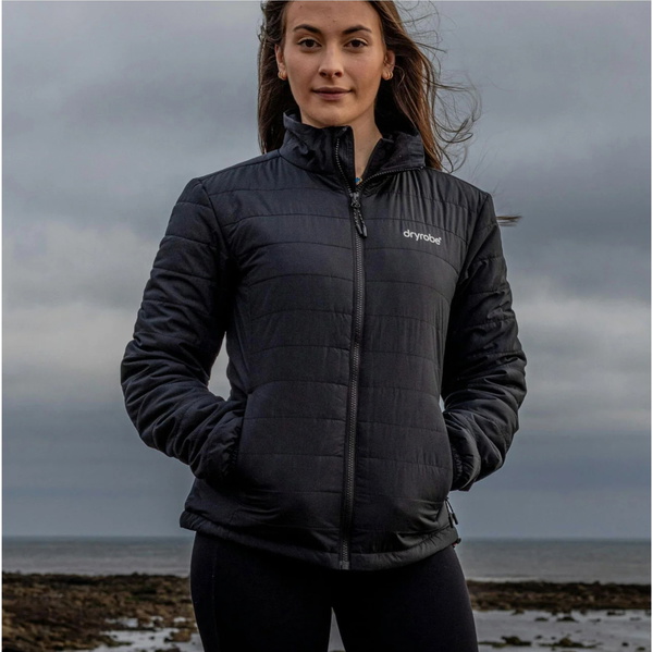2026 Dryrobe Pakbar Mellemlagsjakke Til Kvinder W100-JCKT - Black